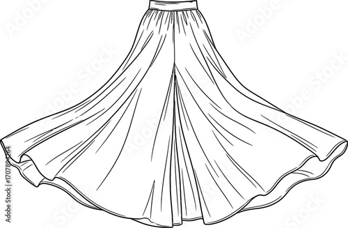 Shop flowy skirt outline design fashion apparel vector image