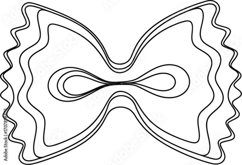 Farfalle pasta outline illustration italian food drawing art