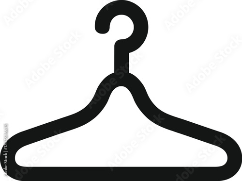 Find the best clothes hanger icon vector black and white image