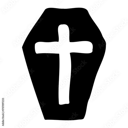 Coffin hand drawn icon