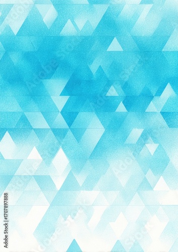 An abstract image featuring a gradient of light and dark blue triangles, transitioning to white at the bottom, creating a soft, watercolor-like effect