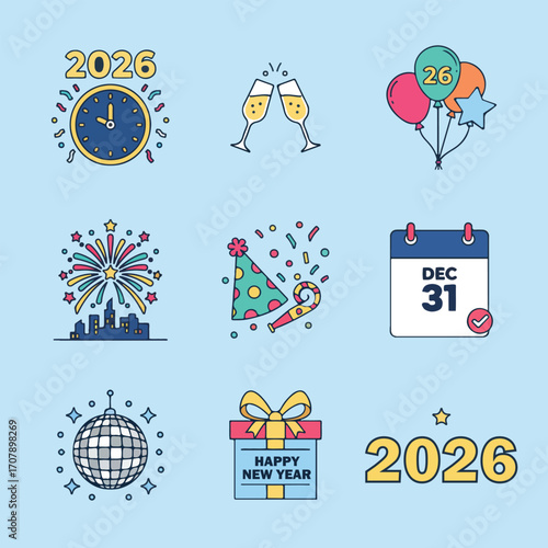 happy 2026 new year asset design resource