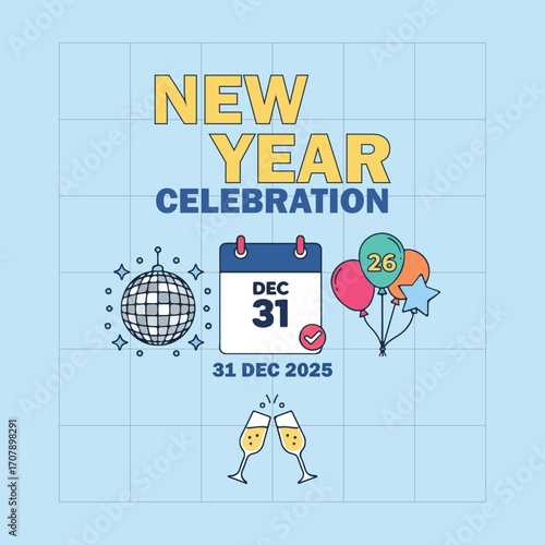 happy 2026 new year asset design resource