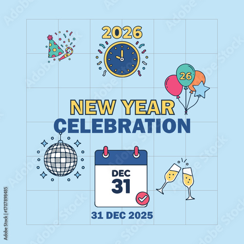 happy 2026 new year asset design resource