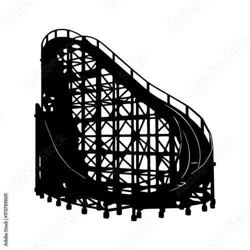 Roller coaster ride with transparent background