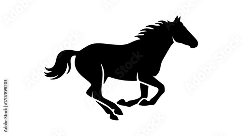 Running horse silhouette with transparent background
