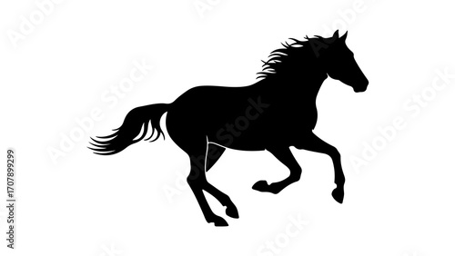 Running horse silhouette with transparent background
