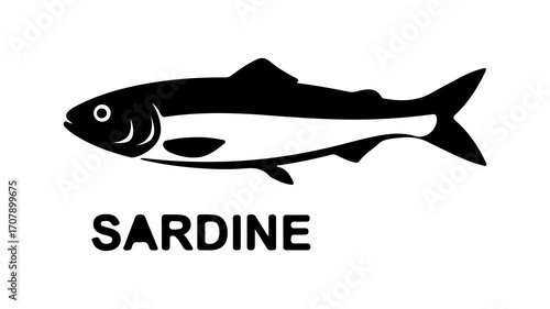 Sardine fish icon with transparent background