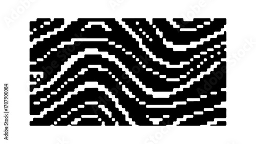 Seamless pattern of abstract black and white waves