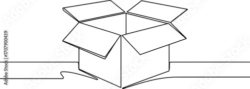 Open cardboard box with flaps extended and wavy base open box shipping container