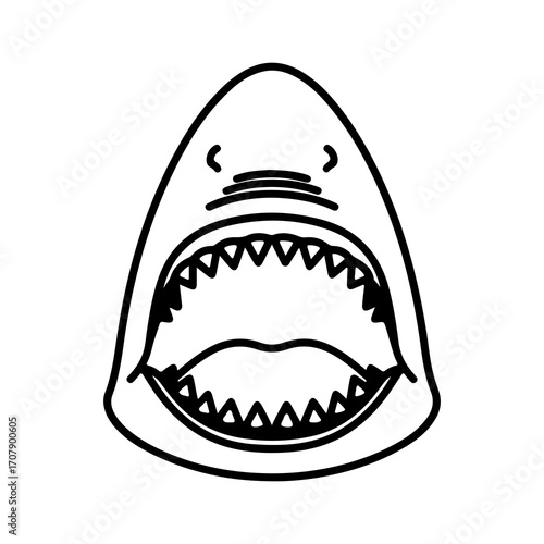 Shark head with open mouth with transparent background