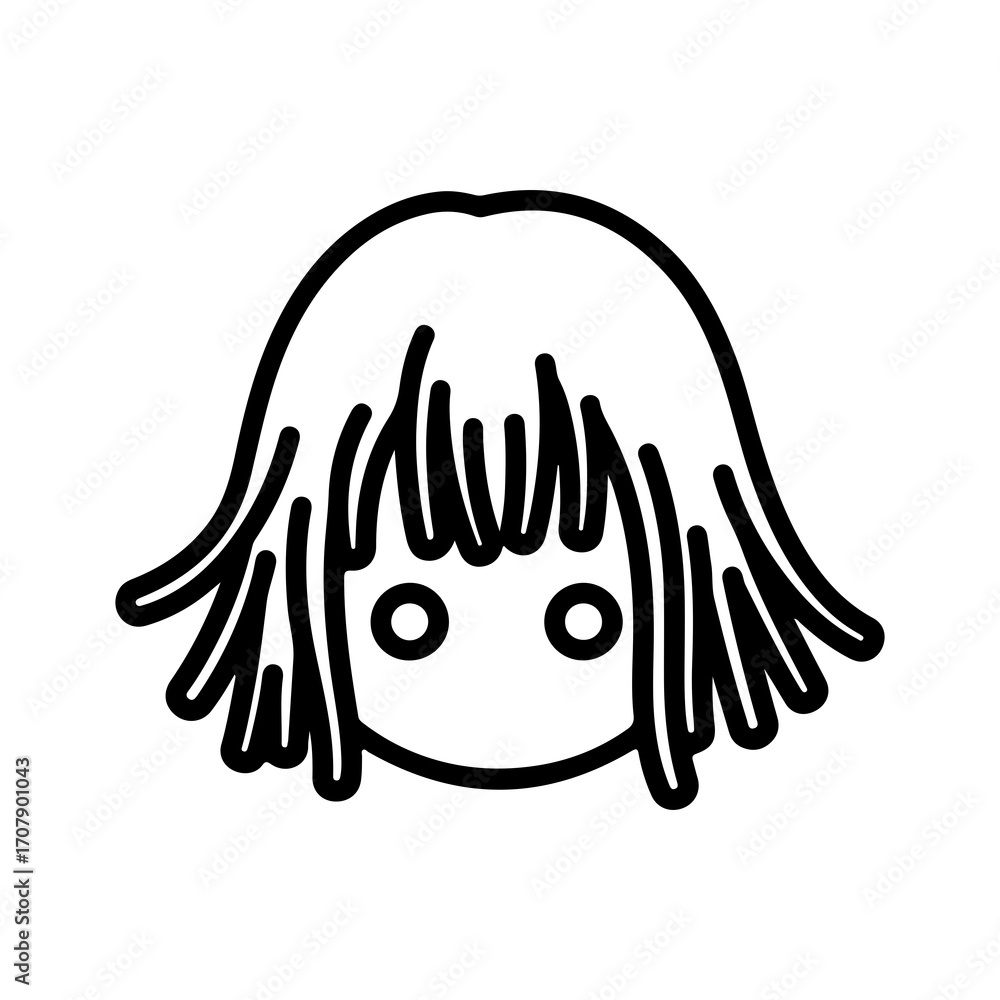 Fototapeta premium Simple face outline with transparent background