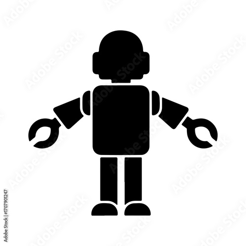 Simple robot icon with transparent background