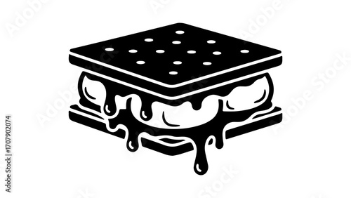 S'more dessert with transparent background