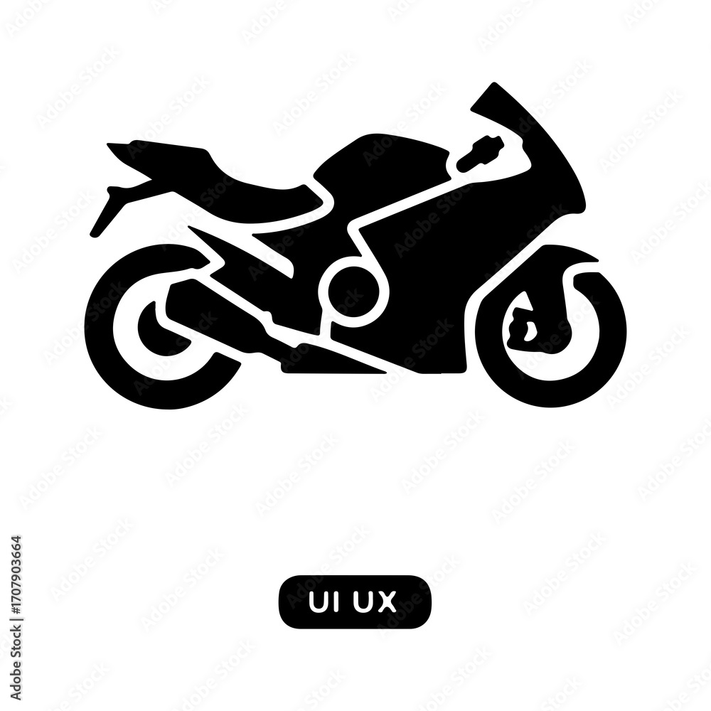 Fototapeta premium Sport motorcycle icon with transparent background