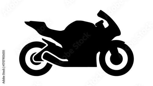 Sport motorcycle silhouette with transparent background