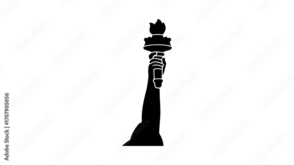 Fototapeta premium Statue of liberty torch with transparent background