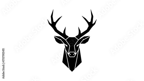 Stylized deer head with transparent background