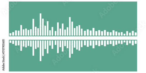 Two rows of vertical bars audio equalizer sound wave 