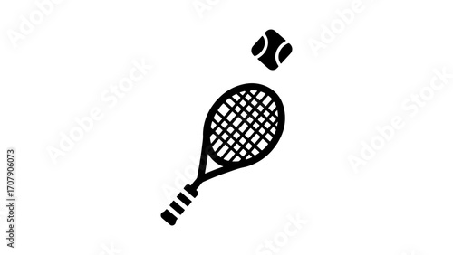 Tennis racket and ball with transparent background
