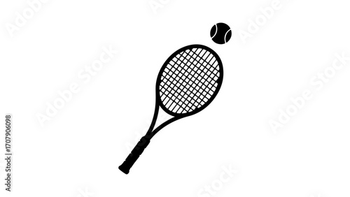 Tennis racket and ball with transparent background