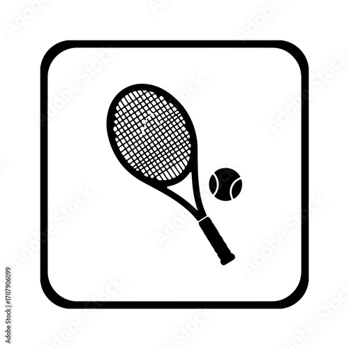 Tennis racket and ball with transparent background