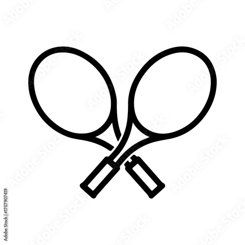 Tennis rackets crossed with transparent background