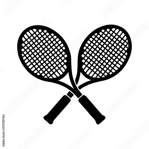 Tennis rackets crossed with transparent background