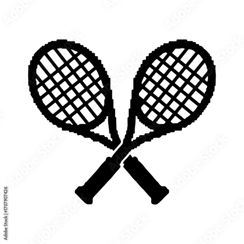 Tennis rackets crossed with transparent background