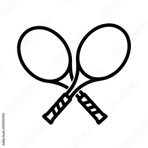 Tennis rackets crossed with transparent background