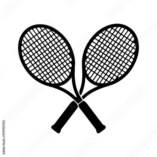 Tennis rackets crossed with transparent background