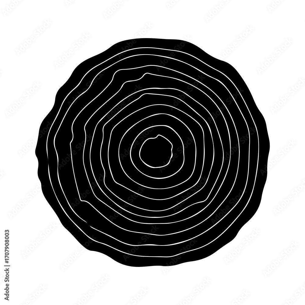Fototapeta premium Tree rings with transparent background