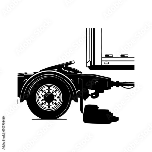 Truck chassis with transparent background