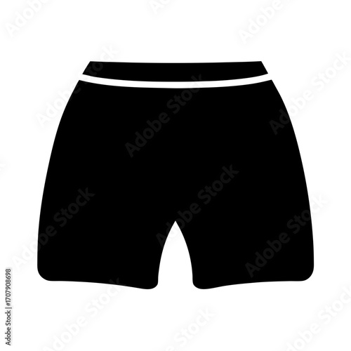 Simple Black Shorts Illustration with Elastic Waistband and Casual Style