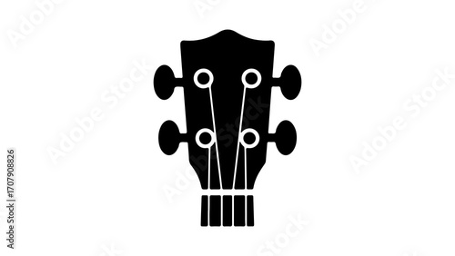 Ukulele headstock with transparent background