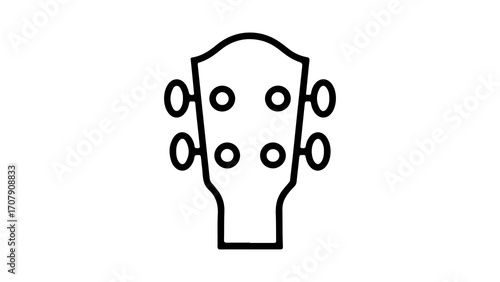 Ukulele headstock with transparent background