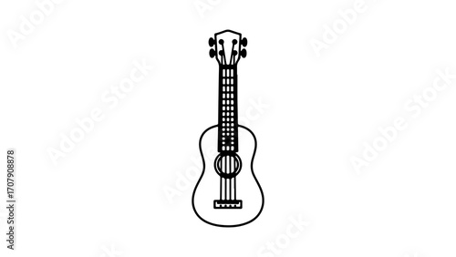 Ukulele outline with transparent background
