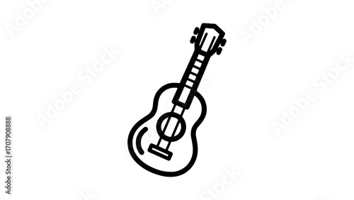 Ukulele outline with transparent background