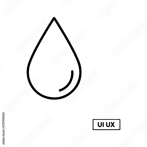 Water drop icon with transparent background