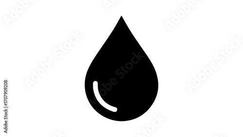 Water drop icon with transparent background