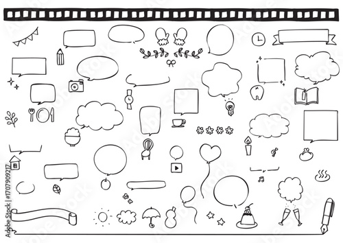 手描きふきだしフレームセット