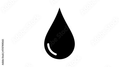 Water drop icon with transparent background