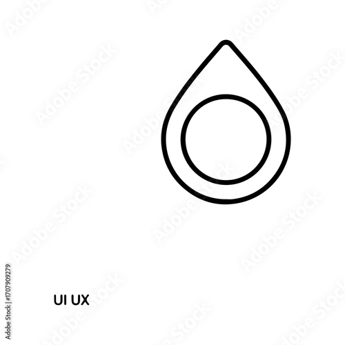 Water drop icon with transparent background