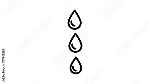 Water drops icon with transparent background