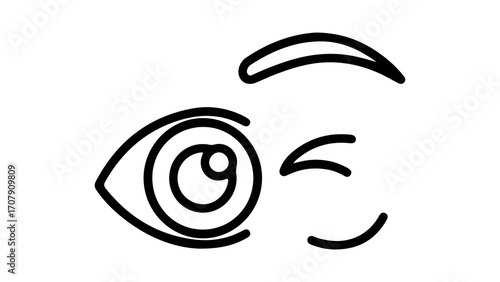 Winking eye face with transparent background