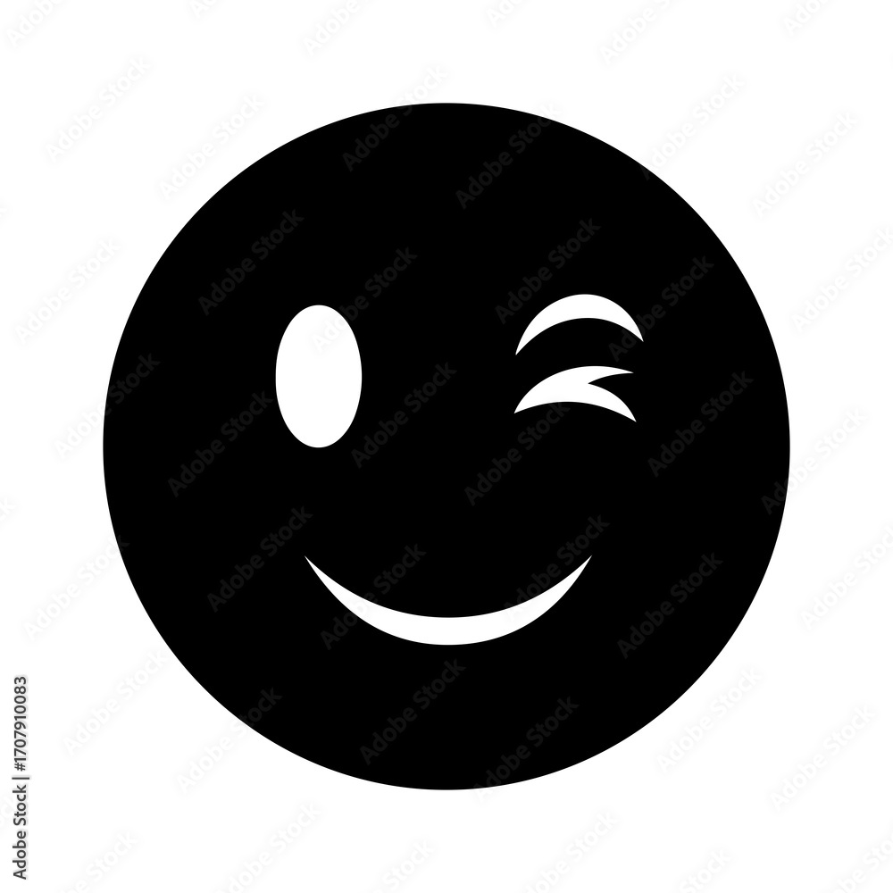 Fototapeta premium Winking face icon with transparent background