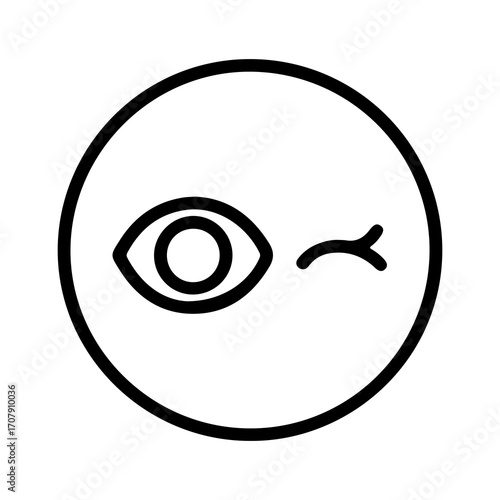 Winking eye icon with transparent background