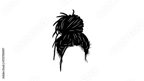 Woman's hairstyle with transparent background