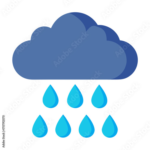 Minimal Rain Cloud Vector