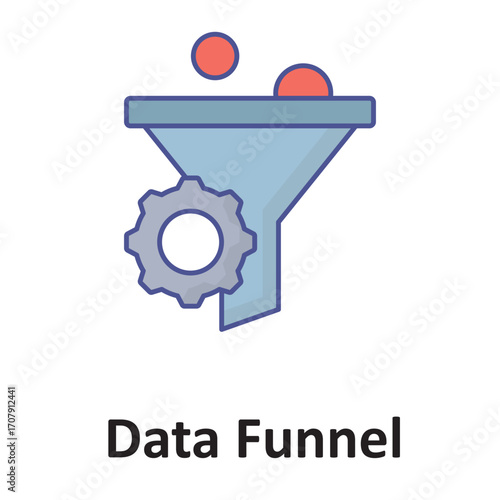 Data funnel Vector Icon which can easily modify or edit